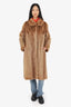 Vintage Light Brown Mink Chevron Long Coat Size S/M