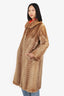 Vintage Light Brown Mink Chevron Long Coat Size S/M