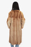 Vintage Light Brown Mink Chevron Long Coat Size S/M