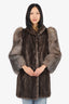 Canadian Dark Ranch Mink/Fox Fur Coat Estimated Size Small