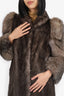 Canadian Dark Ranch Mink/Fox Fur Coat Estimated Size Small