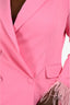 Elle Zeitoune Pink 'Nia' Feathered Blazer Mini Dress Size 10