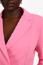 Elle Zeitoune Pink 'Nia' Feathered Blazer Mini Dress Size 10