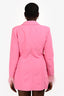 Elle Zeitoune Pink 'Nia' Feathered Blazer Mini Dress Size 10