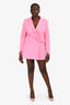 Elle Zeitoune Pink 'Nia' Feathered Blazer Mini Dress Size 12