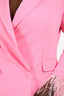 Elle Zeitoune Pink 'Nia' Feathered Blazer Mini Dress Size 12