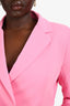 Elle Zeitoune Pink 'Nia' Feathered Blazer Mini Dress Size 12