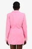 Elle Zeitoune Pink 'Nia' Feathered Blazer Mini Dress Size 12