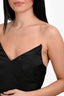 Abyss by Abby Black Satin 'Sonia' Feathered Strapless Maxi Dress Size M