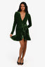 Bardot Green Velvet 'Kala' Wrap Mini Dress Size L