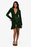 Bardot Green Velvet 'Kala' Wrap Mini Dress Size XS