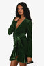 Bardot Green Velvet 'Kala' Wrap Mini Dress Size XS
