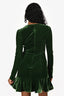 Bardot Green Velvet 'Kala' Wrap Mini Dress Size L