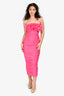 Eliya The Label Pink 'Porta' Ruched Strapless Midi Dress Size XS