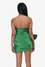 Nicole Bakti Green Ruched Bow Strapless Mini Dress Size S