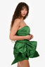 Nicole Bakti Green Ruched Bow Strapless Mini Dress Size M
