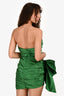 Nicole Bakti Green Ruched Bow Strapless Mini Dress Size M