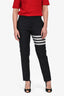 Thom Browne Navy Wool Striped Slim Fitted Pants Size 0 Mens