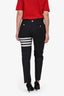 Thom Browne Navy Wool Striped Slim Fitted Pants Size 0 Mens