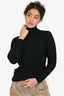 Brunello Cucinelli Black Cashmere/Silk Turtleneck Top Size M