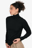 Brunello Cucinelli Black Cashmere/Silk Turtleneck Top Size M