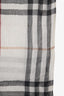 Burberry Light Beige Tartan Patterned Scarf