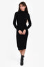Bottega Veneta Black Wool High Neck Midi Dress Size 38 FR