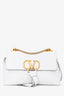 Valentino White Leather VRing Shoulder Bag
