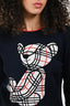 Burberry Navy/Red Wool Teddy Bear Sweater Estimate Size XS
