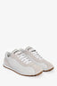 Brunello Cucinelli White Leather/Suede Sneakers Size 37.5
