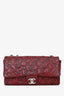 Pre-Loved Chanel™ 2011 Burgundy Lucky Charms Embossed Medium Single Flap Silver Hardware