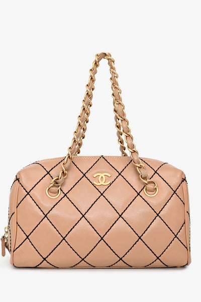 Pre-Loved Chanel™ 2003/2004 Cream Leather Wild Stitch Surpique