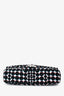Pre-Loved Chanel™ 2014 Black/White Nylon Polka Dot Printed Medium Classic Single Flap Silver Hardware