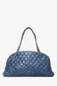 Pre-Loved Chanel™ 2011/2012 Navy Blue Medium "Just Mademoiselle" Bowling Bag