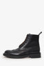 Christian Dior Black Leather 'Diorunit' Brogue Combat Boots Size 41
