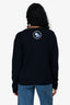 Prada 2018 Navy Wool Anchor Print Logo Sweater Size 46