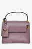 Valentino Purple Leather 'My Rockstud' Top Handle Bag with Strap