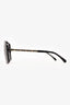 Pre-Loved Chanel™ Black Leather Braiding Detail Square Sunglasses