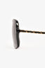 Pre-Loved Chanel™ Black Leather Braiding Detail Square Sunglasses