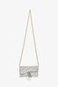 Christian Dior 2021 Grey Oblique Medium 'Saddle Pouch' with Chain