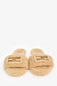 Fendi Cream Shearling Slides Size 38