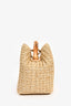 Cult Gaia Beige Raffia Mini Basket Bamboo Top Handle with Strap