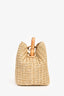 Cult Gaia Beige Raffia Mini Basket Bamboo Top Handle with Strap