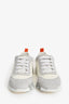 Hermès White Technical Mesh/Grey Suede 'Bouncing' Sneakers Size 38 Mens
