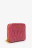 Miu Miu Pink Matelassé Leather Card Holder