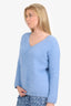 Sandro Blue Angora V-Neck Sweater Size 2