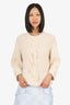 Monse Cream Wool Pearl Detail Knit Sweater Size XS