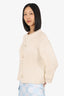 Monse Cream Wool Pearl Detail Knit Sweater Size XS