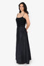 Max Mara Black Silk Beaded Sleeveless Maxi Dress Size M