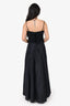 Max Mara Black Silk Beaded Sleeveless Maxi Dress Size M